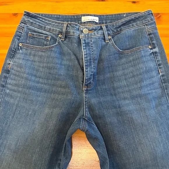 LOFT Frayed Hem Blue Skinny Jeans - Picture 3 of 10